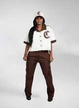 Load image into Gallery viewer, Signature Cropped Bowling Shirt (Espresso)