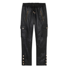 Load image into Gallery viewer, LEATHER CARGO JOGGERS (BLACK)